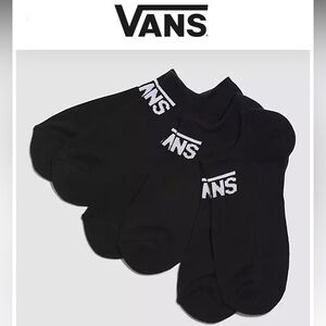 Womens VANS Skate No Show Black Classic Cushion Socks 3pair Sz 6 - 7 1/2